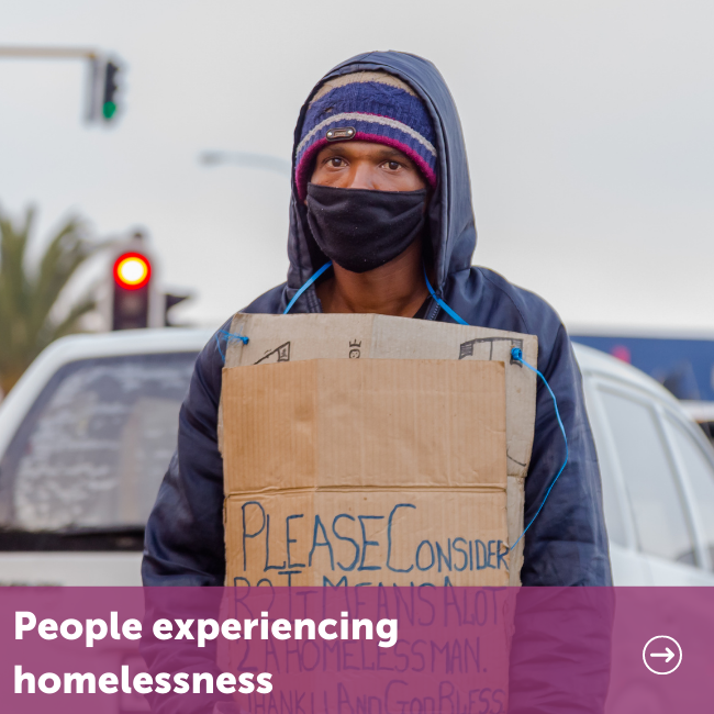homeless man tile