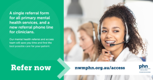 Promotional image for our mental health referral and access team.