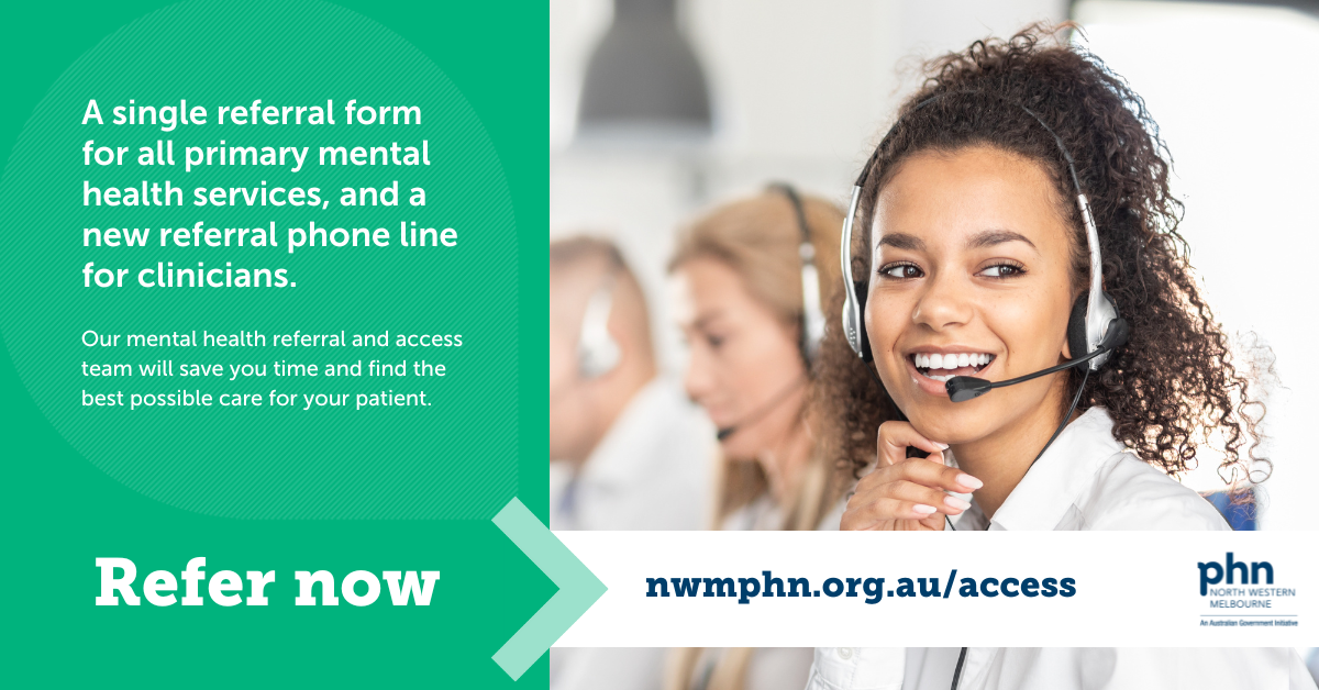 Promotional image for our mental health referral and access team.