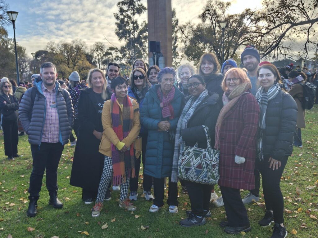 Professor Eleanor Bourke with NWMPHN staff at the Walk for Truth, 18 June 2025.